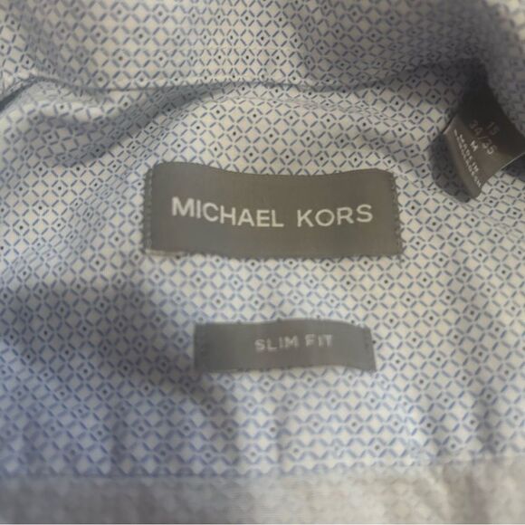Men’s Michael Kors Blue Button Down shirt 15 34/34 Slim Fit - Picture 4 of 6